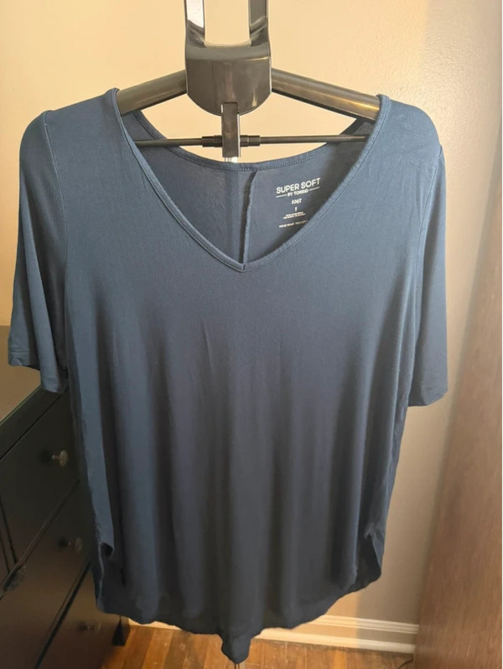 Torrid Super Soft Navy V-Neck Tunic Size 1